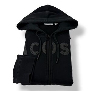 Lacoste Sport Mens Black Full Zip Hoodie Perforated Spellout Logo US 3XL‎ FR 8